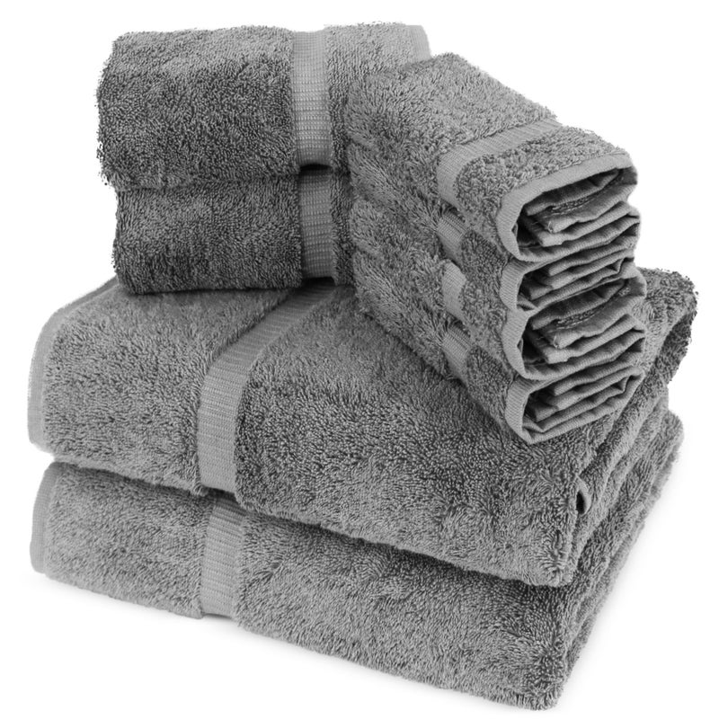 Towel Bazaar Premium Cotton Super Soft and Absorbent Turkish Towels (4-Piece Bath Towels, Gray) - Image 3